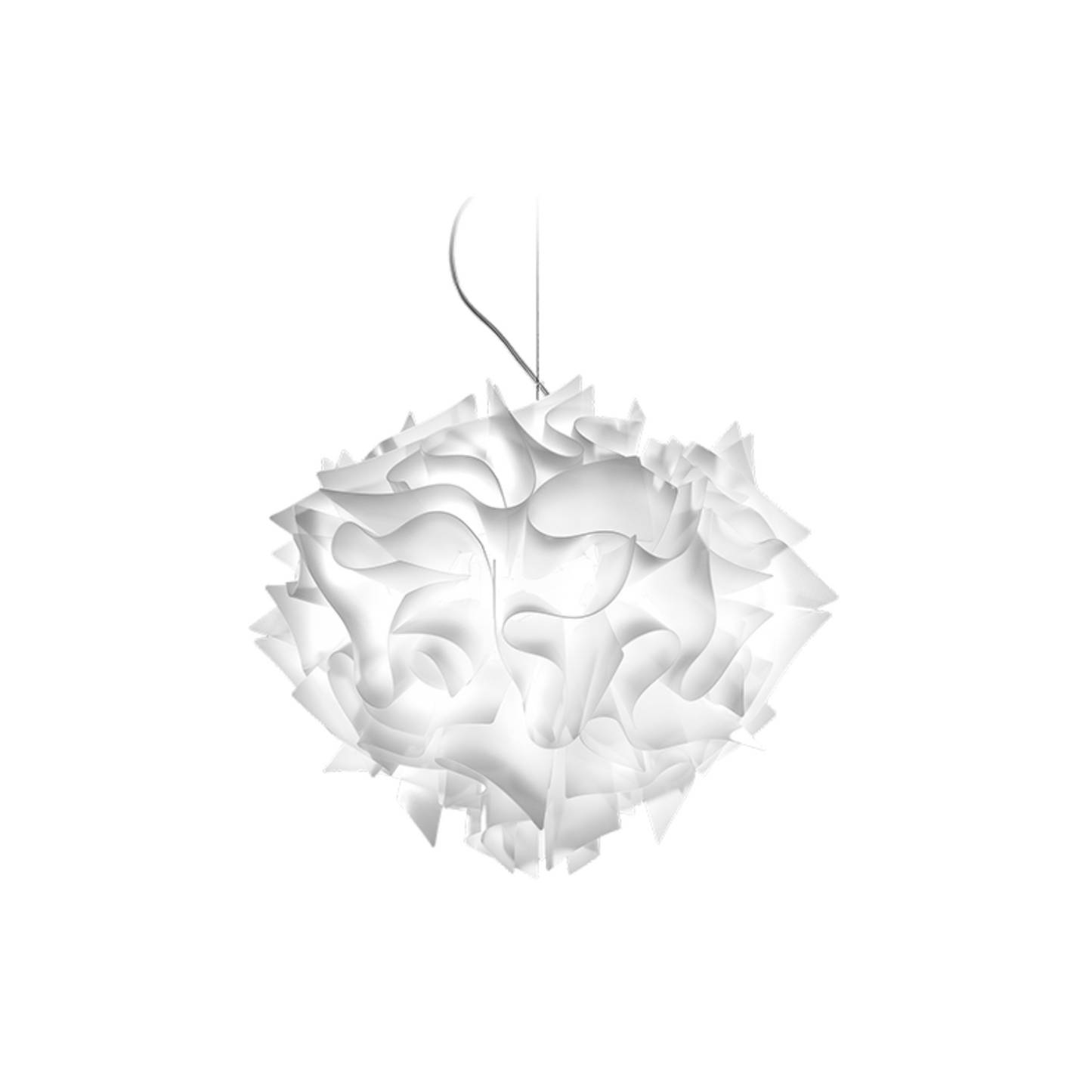 Slamp Veli Suspension White - Lampada da soffitto di design realizzata a mano. Collezione ispirata alle morbide pieghe del mondo sartoriale.