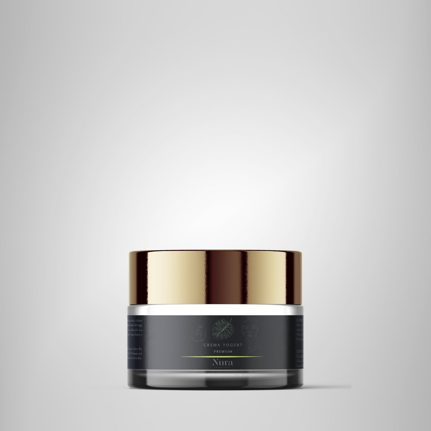 Eco Lab Nura - Crema Yogurt Premium - Crema Viso Naturale per un'idratazione profonda, delicata e con effetto antiossidante - Formato da 50 ml
