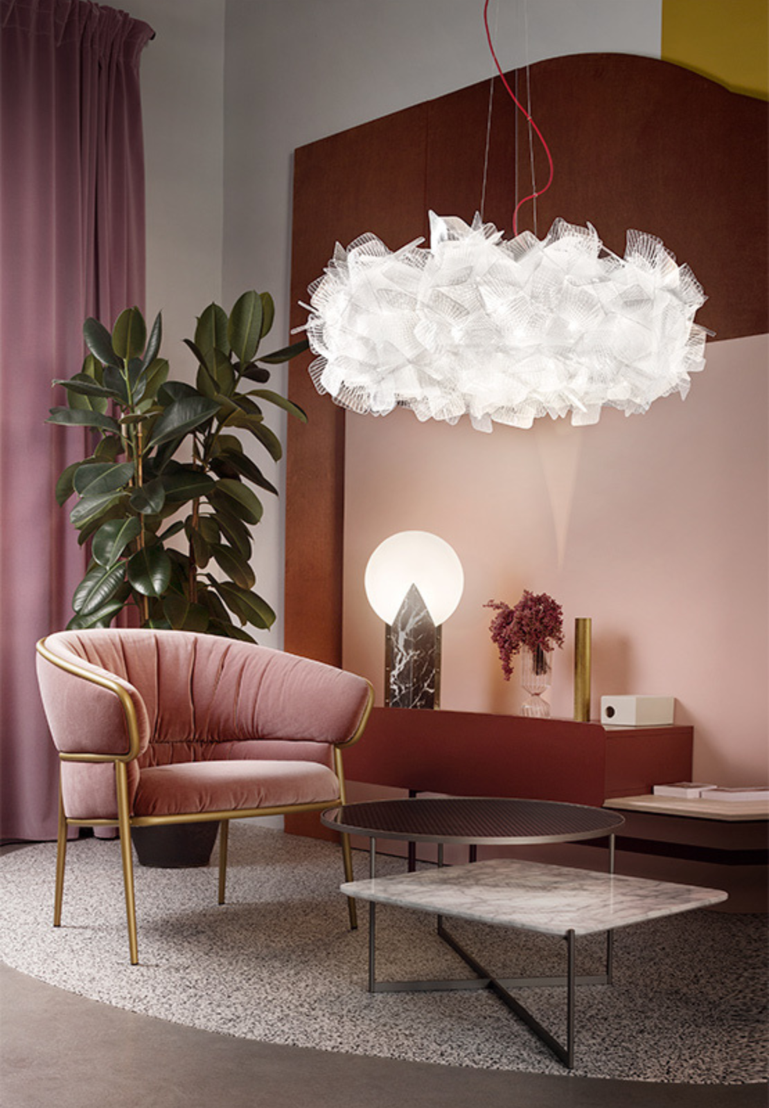 Slamp Clizia Suspension Pixel - Lampada da soffitto di design realizzata a mano. Collezione iconica ispirata alle forme della natura.