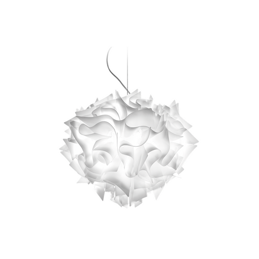 Slamp Veli Suspension White - Lampada da soffitto di design realizzata a mano. Collezione ispirata alle morbide pieghe del mondo sartoriale.
