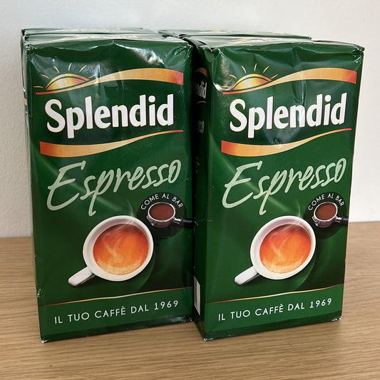 Scadenza 28/7/2024 - Splendid Caffè Macinato Espresso. 4 pack da 500g (Totale 2 Kg)