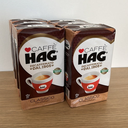 Caffè HAG - Caffè Macinato Decaffeinato Classico Macinato Fresco - 6 pack da 250g (Totale 1,5 Kg)
